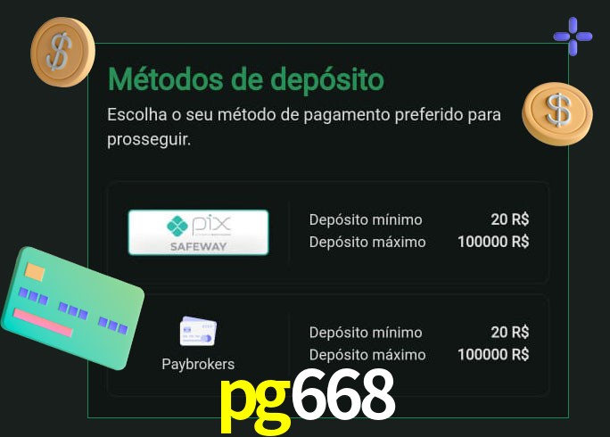 O cassino pg668 oferece uma grande variedade de métodos de pagamento